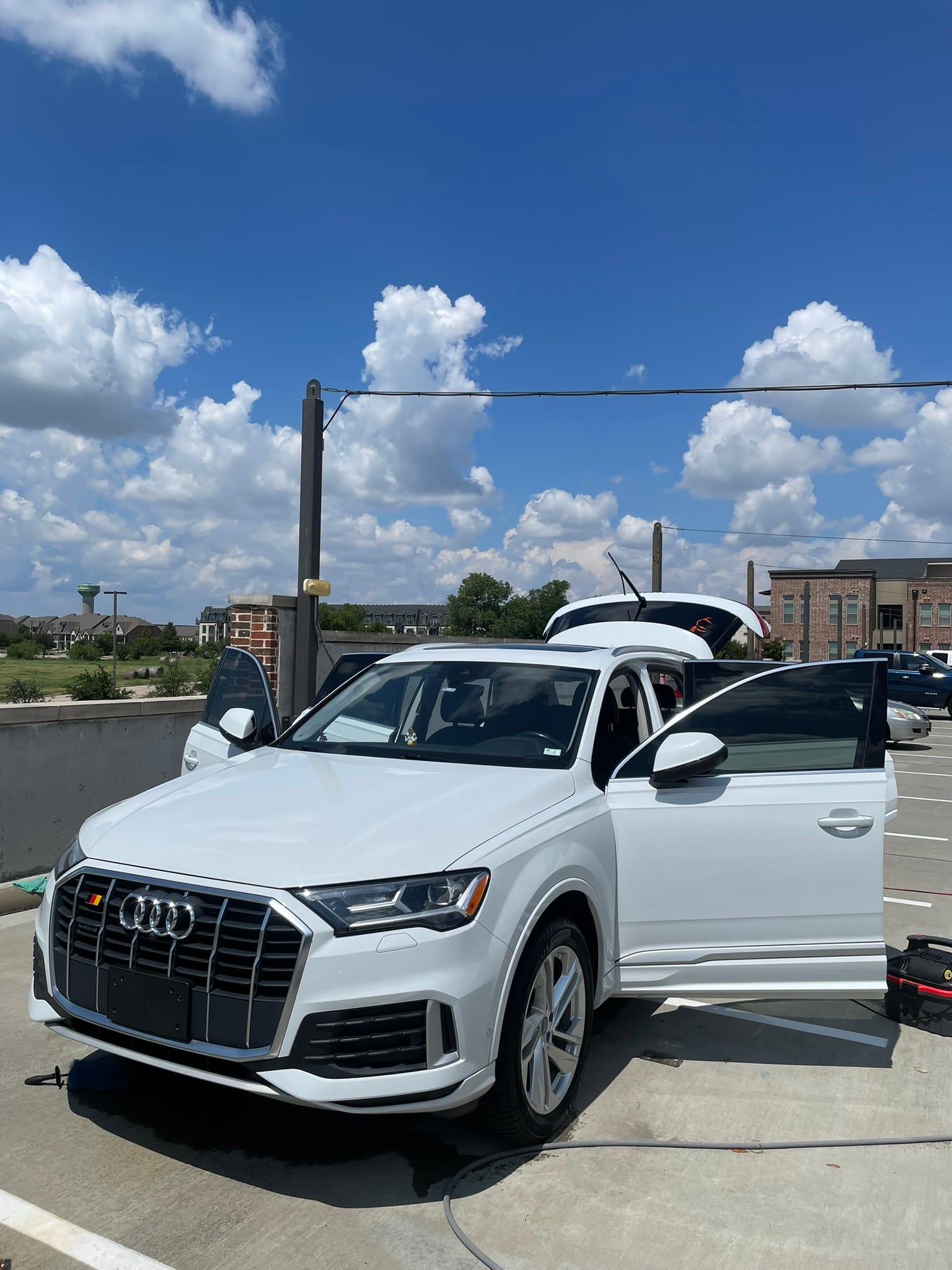 Exterior detailing prep on Audi in Dallas TX